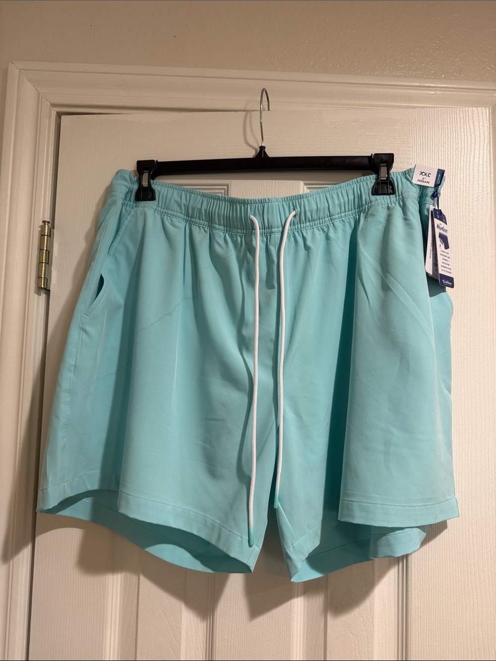 Caribbean Men's Aqua Swim Trunks with Drawstring